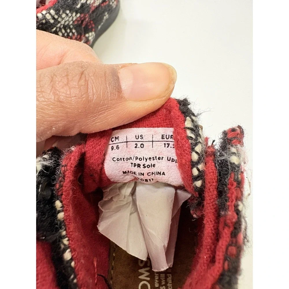 TOMS‎ Shoes Kids 2T Black, Red, White Slip On For Infants